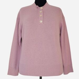 THEORY Women's Size S 100% Cashmere Lavender Button-Up Sweater‎